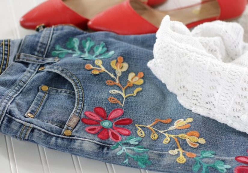 Floral Embroidery for Jeans Tutorial