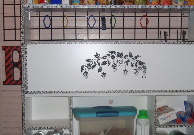 Headboard Becomes Cool Pantry Storage