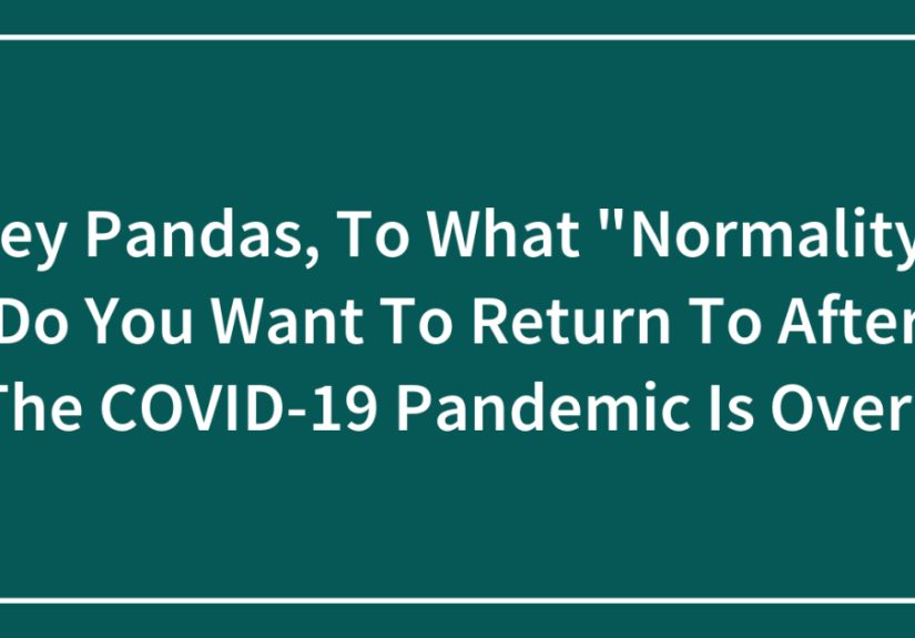Hey Pandas, To What “Normality” Do You Want To Return To After The COVID-19 Pandemic Is Over?