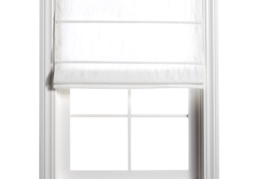 Barn & Willow Belgian Flax Linen Cascade Roman Shade – Optic White