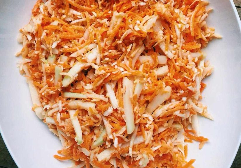 Carrot, Cabbage, and Kohlrabi Slaw With Miso Dressing Recipe