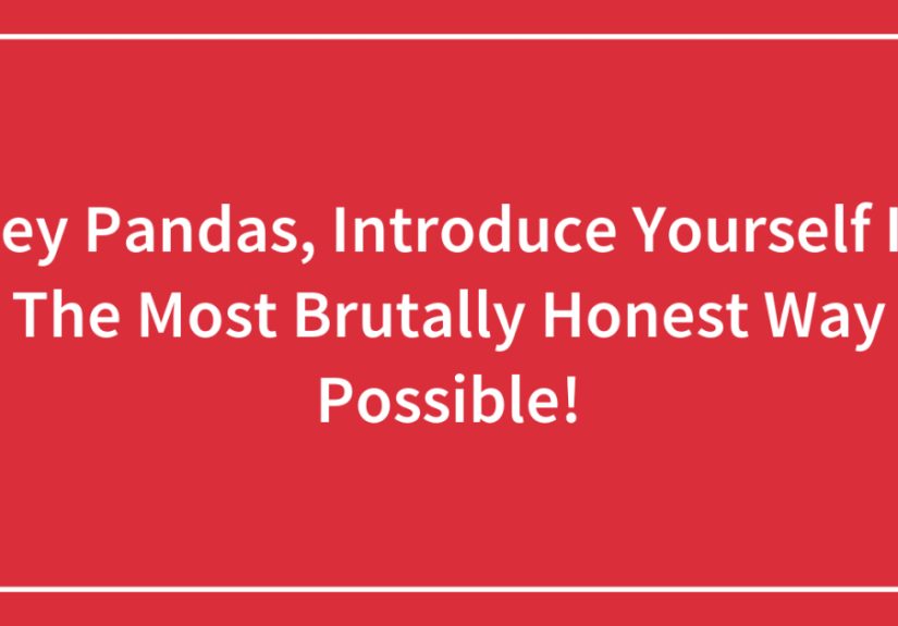 Hey Pandas, Introduce Yourself In The Most Brutally Honest Way Possible!