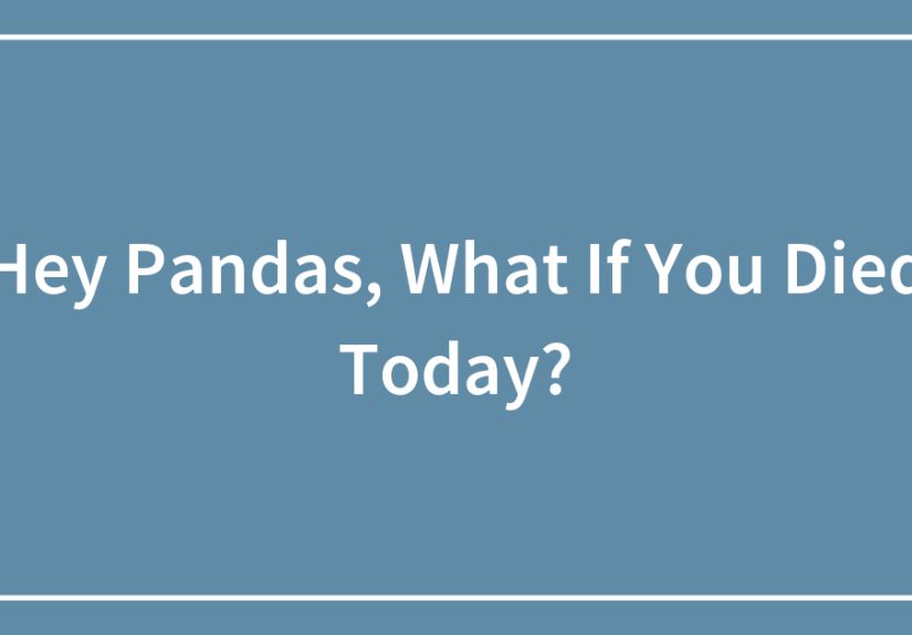Hey Pandas, What If You Died Today?