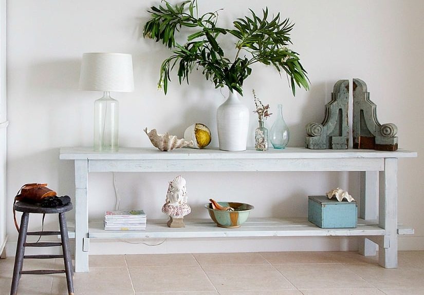 How to Build a No-Nails Console Table + Layering Milk Paint