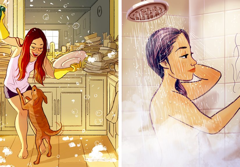 Illustrator Perfectly Captures The Happiness Of Living Alone In 37 Illustrations