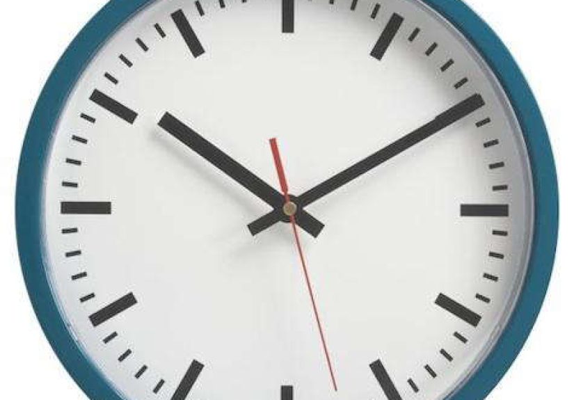 Accessories: Blue Wall Clock from Crate & Barrel