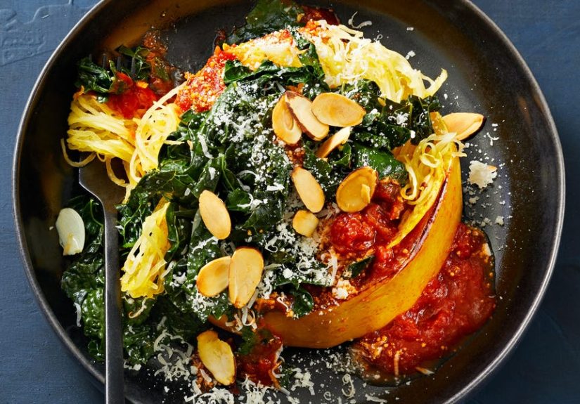 Best Spaghetti Squash “Nests” with Marinara Recipe - How To Make Spaghetti Squash “Nests” with Marinara