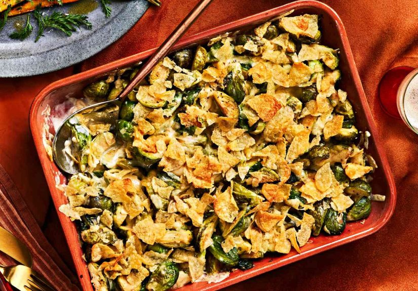 Cheesy Brussels Sprouts Bake