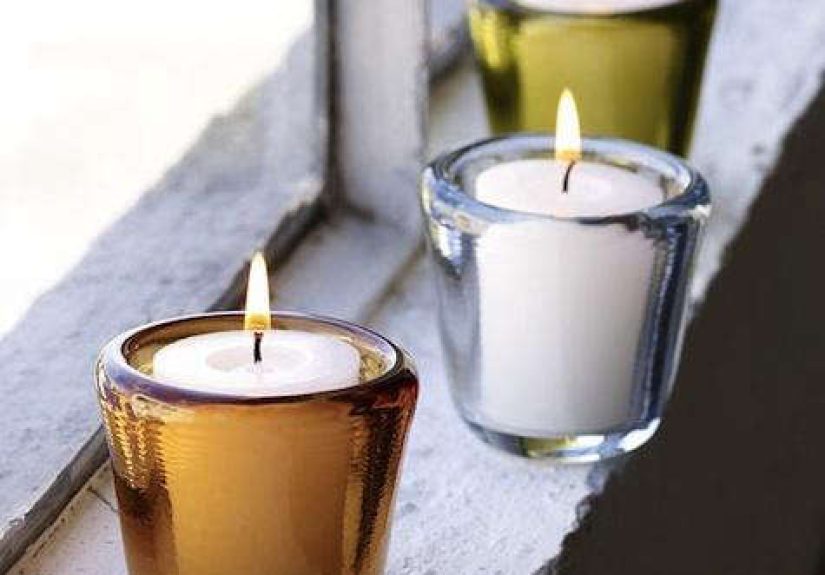 Chunky Glass Candle Holder