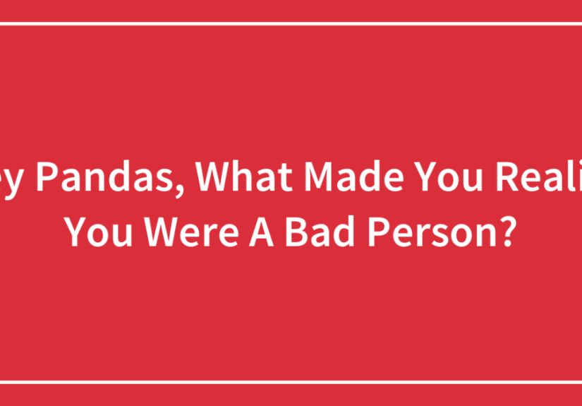 Hey Pandas, What Made You Realize You Were A Bad Person?