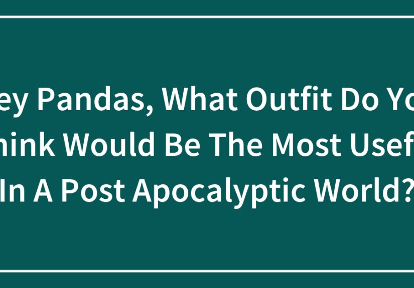 Hey Pandas, What Outfit Do You Think Would Be The Most Useful In A Post Apocalyptic World?