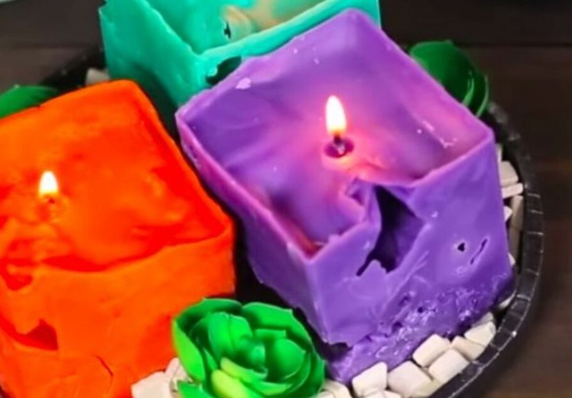 Making Homemade Candles with Crayons and Ice