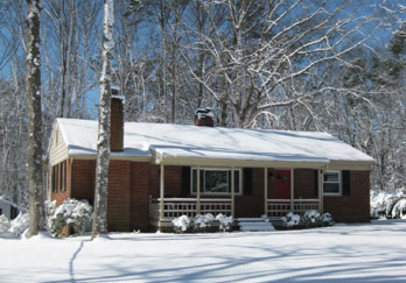 Our Brick Ranch Covered In Snow