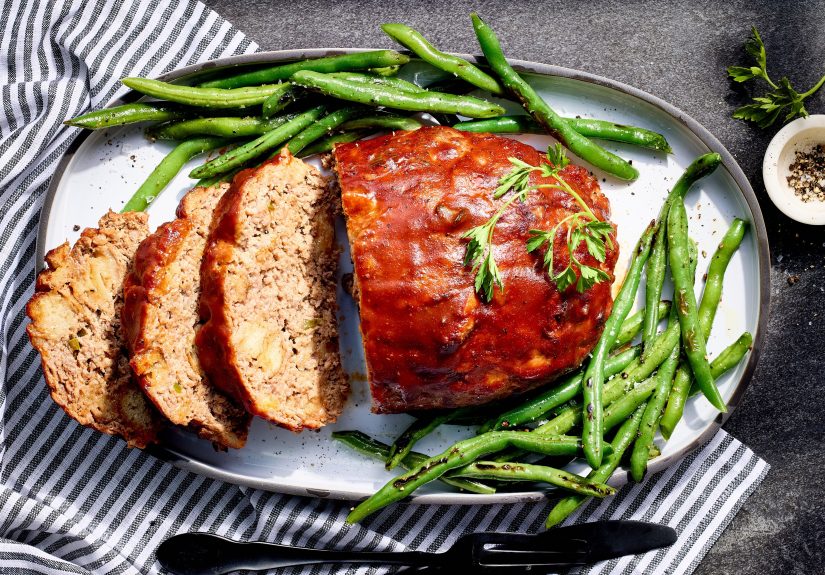 Stuffing Meat Loaf with Barbecue Glaze Recipe