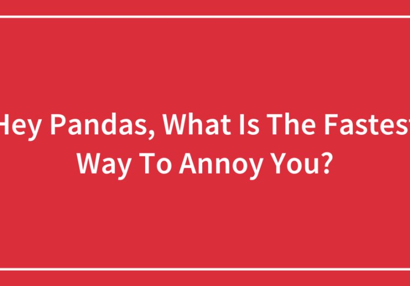 Hey Pandas, What Is The Fastest Way To Annoy You?