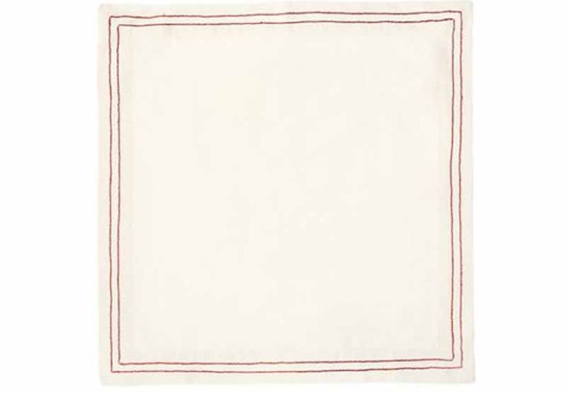 Napkins White W/Red Bangladesh Pk Of 2
